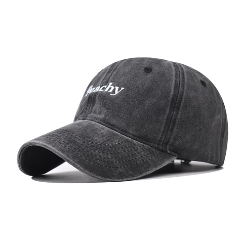 Cappellino Da Baseball In Cotone Lavato Ricamo Peachy Vintage Regolabile Cappello Da Sole All Aperto Unisex