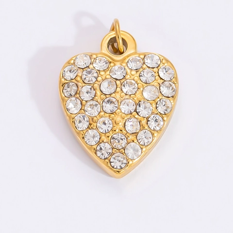 DIY Jewelry Making Charms 18K Gold Plated Stainless Steel Enamel Crystal Fruit Heart Cross Waterproof Hypoallergenic