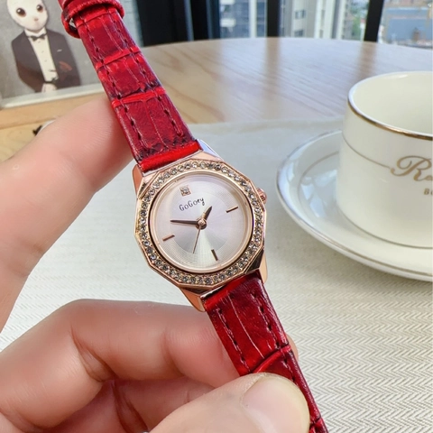 Fashion Women Quartz Watch Octagonal Rhinestone Alloy Case Faux Leather Strap Casual Elegant Wristwatch