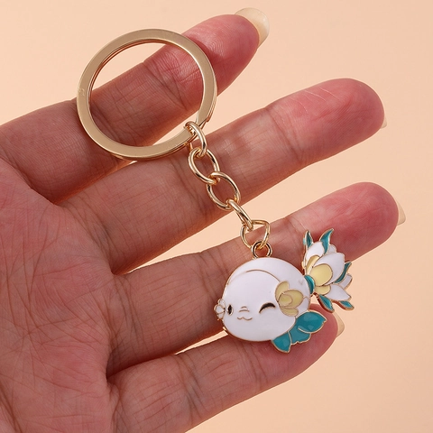 Porte-Clés En Émail Carpe Koi Dessin Animé Joli Pendentif Carpe En Alliage De Zinc Pour Sacs Anneau Doré Fermoir Mousqueton