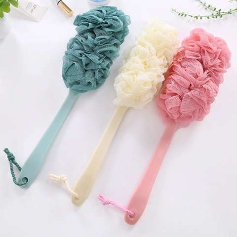 Spazzola Da Bagno Con Manico Lungo Spugna Corpo Setole Morbide Luffa Scrubber Schiena Plastica Per Massaggio Foro Appeso