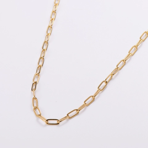 Collana A Catena Con Graffetta In Acciaio Inossidabile 304 Placcato Oro Gioielli Minimalisti Con Maglie Rettangolari Per Donna Uomo