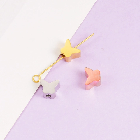Dijes De Mariposa De Acero Inoxidable Para Hacer Joyas Pulido Espejo Forma Animal Accesorios De Agujero Pequeño