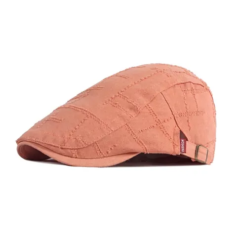 Vintage Cotton Ivy Cap Distressed Grid Stitching Adjustable Flat Beret Hat For Men Women Casual Fashion Retro