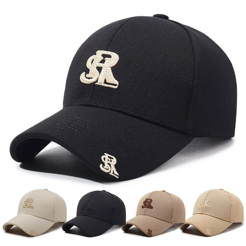 Berretto Da Baseball Unisex Ricamo Lettera SR Fibbia In Metallo Regolabile Protezione Solare Traspirante Cappello Sport