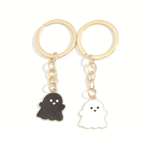 Portachiavi Con Ciondolo A Forma Di Fantasma Cartone Animato Lega Smalto Simpatico Divertente Halloween Ornamento Borsa Per Coppie Amici
