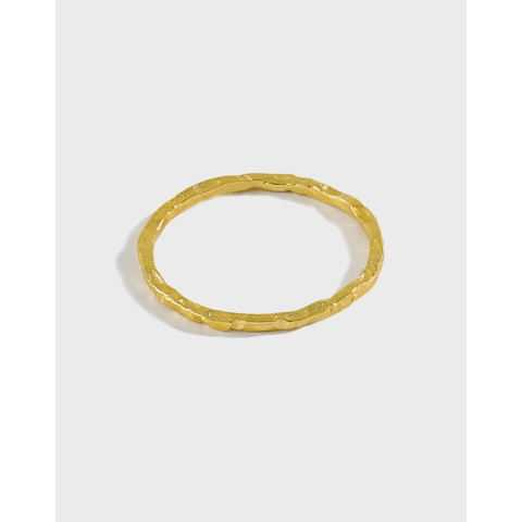 Anillo Martillado Irregular Plata De Ley 925 Simple Minimalista Onda Geométrica Joyería De Dedo Para Mujeres