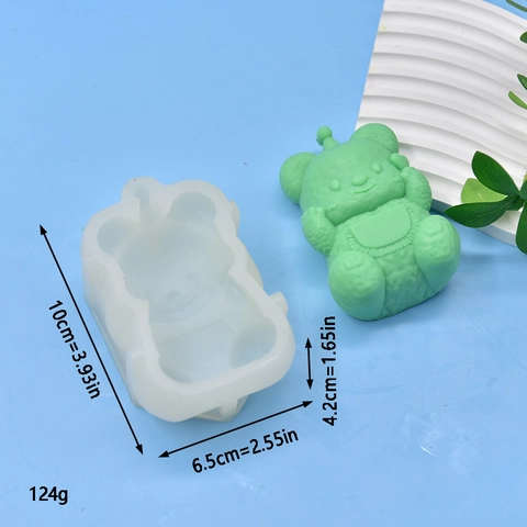 3D Cartoon Bear Silicone Mold For DIY Handmade Candle Soap Cake Fondant Baking Home Decoration Cute Animal Shaped