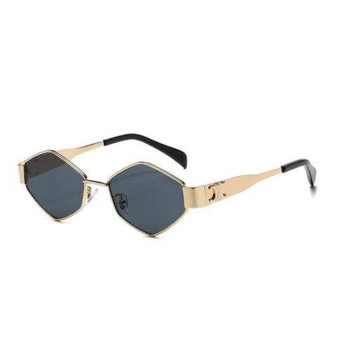 Occhiali Da Sole Geometrici Esagonali Di Moda Montatura In Metallo Protezione UV400 Forma A Diamante Tendenza Donna Uomo