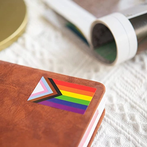 Pride Month Rainbow Stickers Colorful Progress Pride Flag Labels For Gift Wrapping Party Decoration LGBTQ Supporter Decor Stickers