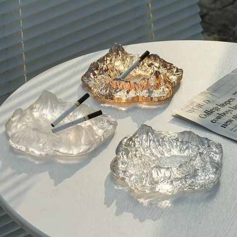 Eisberg Design Glas Aschenbecher Berg Fuji Stil Kreative Desktop Raucherzubehör Für Zuhause Büro Nordic Deko Luxus