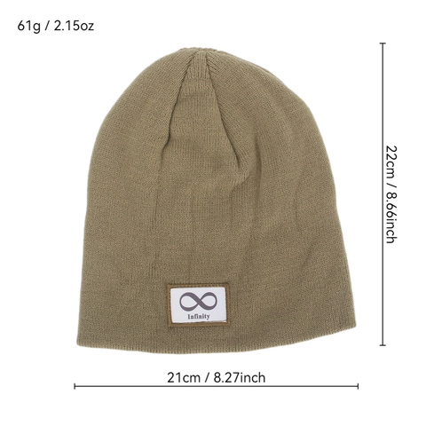 Strickmütze Beanie Acryl Warm Winter Infinity Patch Totenkopfkappe Minimalistisch Streetwear Für Damen