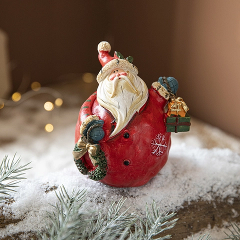 Décoration Noël Résine Peinte À La Main Père Noël Bonhomme De Neige Gnome Figurine Table Style Nordique Vintage