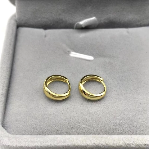 Minimalist 925 Sterling Silver Small Hoop Huggie Earrings For Men Women Glossy Round Circle Simple Fashion Jewelry Gift