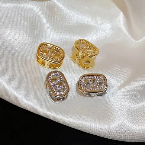 Ovale Ring Oorbellen Met Zirkonia En Zilveren Oorsteker Franse Vintage Stijl Elegante Luxe Sieraden Voor Vrouwen
