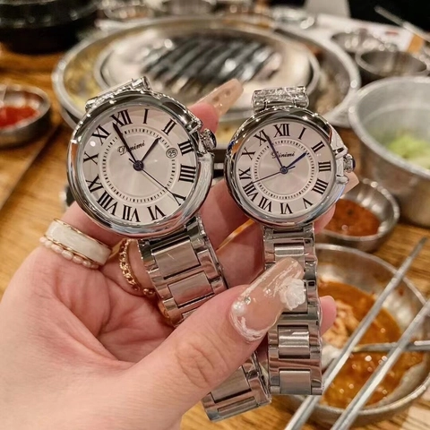 Elegant Quartz Watch Stainless Steel Band Roman Numerals Date Calendar Water Resistant Vintage Wristwatch Women Men
