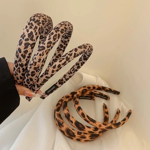 Leopard Print Headband Sponge Padded High Cranial Top Fabric Hair Hoop Handmade Fashion Hair Accessories For Women