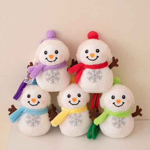 Ciondolo In Peluche Di Pupazzo Di Neve Con Cappello E Sciarpa In Maglia Ricamo Fiocco Di Neve Ornamento Natalizio Bambola