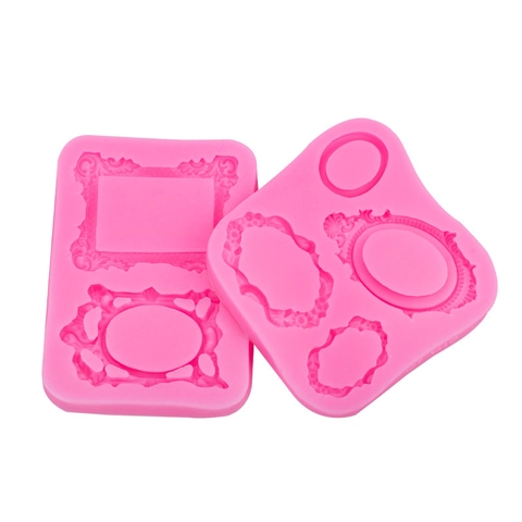 European Relief Cross Silicone Mold Vintage Baroque Frame Fondant Cake Border Decorating Clay Resin Casting Tool