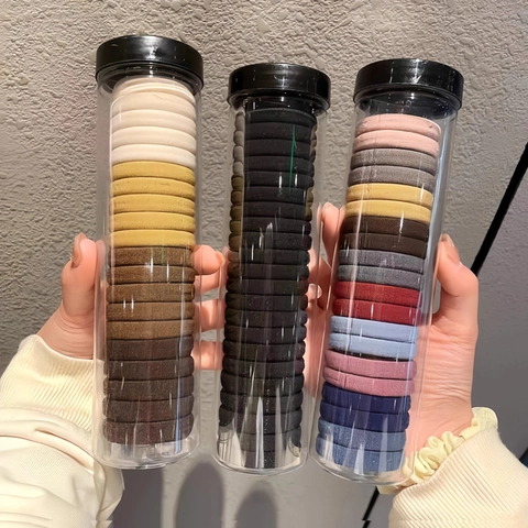 Elastic Hair Ties Seamless High Stretch Durable Ponytail Holders Multi Color Hair Bands For Women Girls Daily Styling