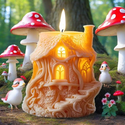 Treehouse Silicone Mold For DIY Aromatherapy Candle Resin Craft Plaster Fairy House Shaping Tool Decorative Handmade