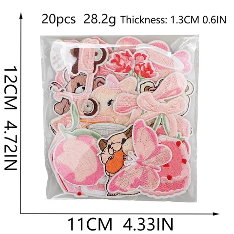 Toppe Ricamate Rosa Cuore Orsetto Da Stirare Applicazioni In Tessuto Per Decorazione Abbigliamento DIY Stile San Valentino Cartone Animato