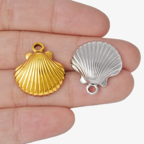 Scallop Shell Pendant 304 Stainless Steel Sea Ocean Charm For DIY Jewelry Making Necklace Bracelet Accessory Fashion