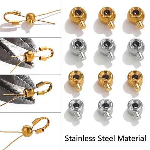 Stainless Steel Crimp Beads Positioning Stopper Buckle For Jewelry Making DIY Bracelet Necklace Findings Crafting