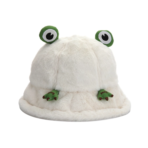 Süßer Frosch Plüsch Fischerhut Warmer Winter Kunstpelz Cartoon Tier Outdoor Kaltes Wetter Anglerhut Für Frauen Mädchen