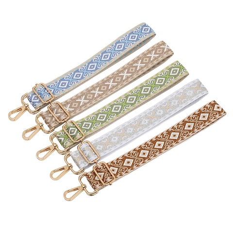 Tracolla Per Borsa Regolabile Sostituzione Larga Cinturino Spalla Crossbody Motivo Geometrico Etnico Poliestere Fibbie