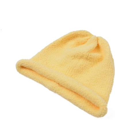 Kids Winter Knitted Beanie Hat Soft Plush Faux Lamb Wool Warm Solid Color Roll Edge For Boys Girls