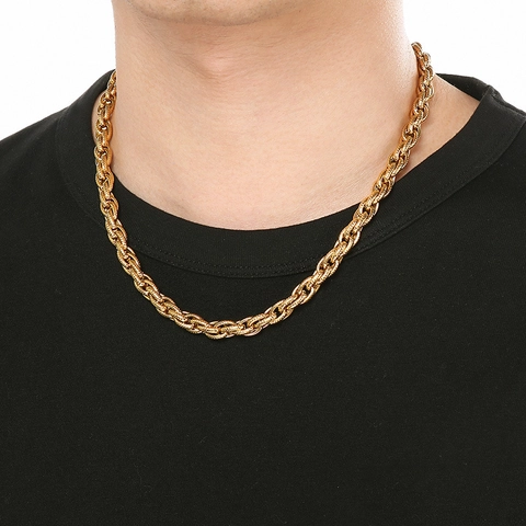 Bijoux En Acier Inoxydable Collier Et Bracelet À Chaîne Torsadée Pour Hommes Femmes Mode Or Argent Versatile