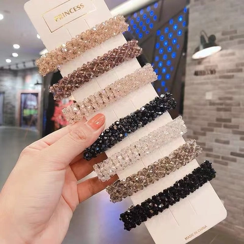 Handgefertigte Kristallperlen Haarklammer Gewebte Feder Haarnadel Eleganter Kopfschmuck Für Frauen Modeaccessoire