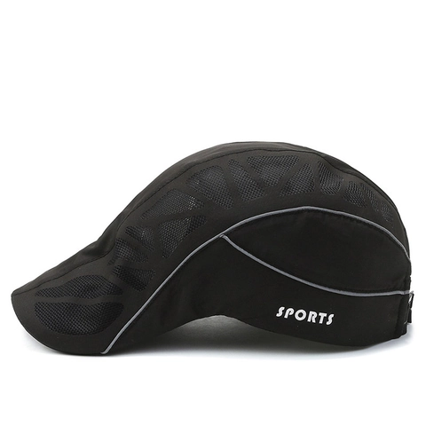 Herren Mesh Ivy Cap Schnelltrocknend Atmungsaktiv Flat Cap Schirmmütze Mit Reflektorstreifen Für Outdoor Sport