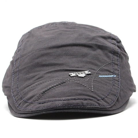Gorra Plana Vintage De Algodón Para Hombre Ajustable Ivy Newsboy Hat Etiqueta De Metal Bordado Casual Retro