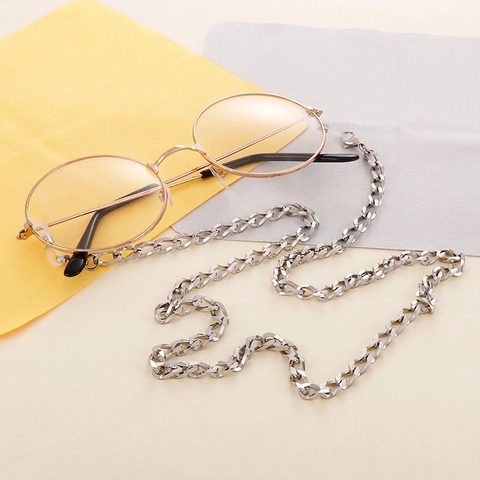 Stainless Steel Glasses Chain Cuban Link Non-slip Eyewear Retainer Sunglasses Strap Fashion Holder For Women Men