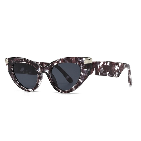 Retro Katzenaugen Sonnenbrille Damen Vintage Schmaler Rahmen UV400 Schutz PC Material Modische Klassische Brillen