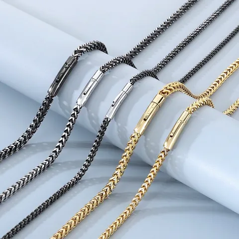 Vintage 304 Roestvrijstalen Franco Tarwe Ketting Halsketting En Armband Sieraden Voor Mannen Vrouwen Retro Accessoire