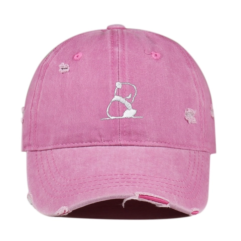 Washed Cotton Baseball Cap Vintage Distressed Panda Stickerei Casual Outdoor Sonnenschutz Hut Verstellbar Unisex