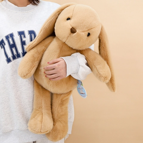 Cute Plush Rabbit Long Ear Bunny Doll Soft Stuffed Animal Toy Polyester PP Cotton Filling Birthday Gift For Kids Home Decor