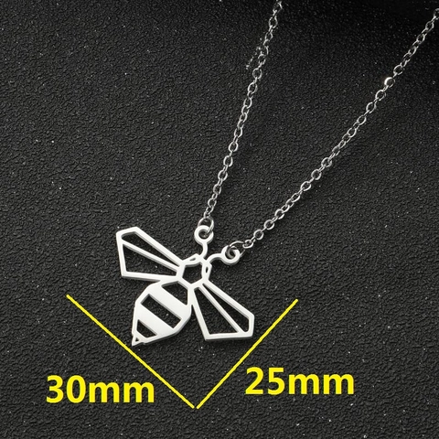 Collana Con Pendente Ape Geometrica Cava Acciaio Inossidabile Gioielli Stile Origami Minimalista Per Donna Quotidiano