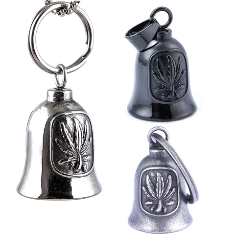 Bell Pendant 316L Stainless Steel Maple Leaf Relief Retro Punk Hip Hop Motorcycle Guardian Bell Accessory