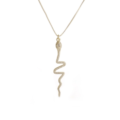 Schlangen Anhänger Halskette Kupfer Mikropave Zirkonia Box Kette Vergoldeter Schmuck Für Damen Herren