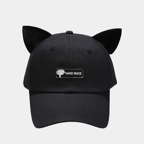 Cat Ear Pilot Goggles Baseball Cap Adjustable Cotton Canvas Streetwear Hip Hop Novelty Sun Hat For Men Women