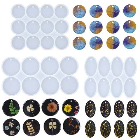 Silicone Mold For Resin Jewelry Making DIY Geometric Pendant Earring Keychain Casting Tool Transparent Flexible