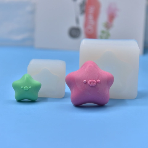 Stern Schwein Silikonform DIY Handgemachte Seife Kerze Harz Aromatherapie Gips Süße Cartoon Küche Basteln Werkzeug