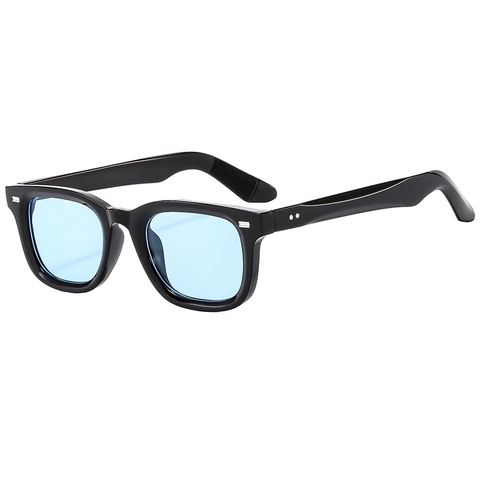 Occhiali da Sole Vintage Montatura Quadrata in Plastica per Donna Uomo Moda Protezione UV400 Cerniera in Metallo Occhiali Rettangolari
