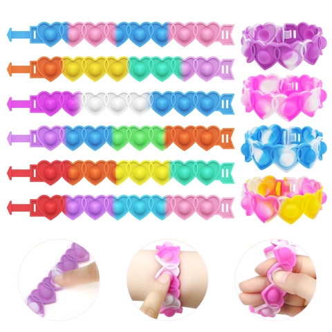 Pulsera Fidget De Burbujas De Silicona Juguete Sensorial Para Aliviar El Estrés Ajustable Y Colorida Para Niños Y Adultos