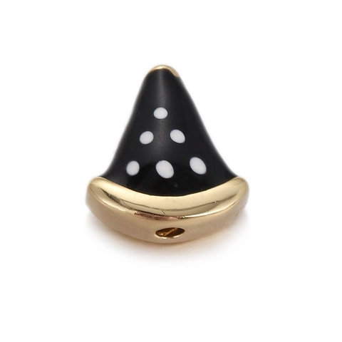Mushroom Pizza Shape DIY Charms Pendants Copper Enamel Gold Plated Polka Dot Jewelry Making Accessories Colorful Cute