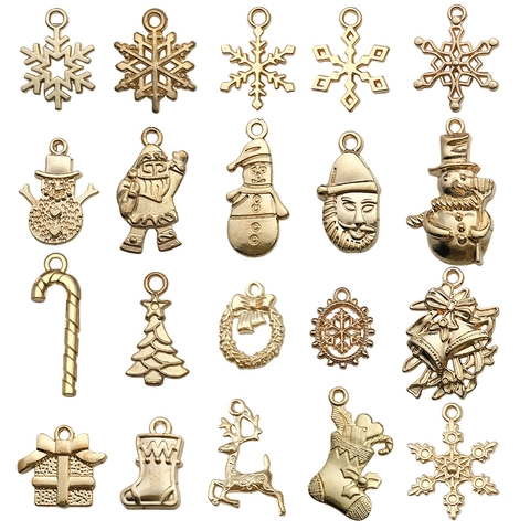Set di Ciondoli Natalizi in Lega di Zinco Babbo Natale Fiocco di Neve Renna Campana Calza Ciondolo per Collana Bracciale Fai-da-te Accessori per Gioielli